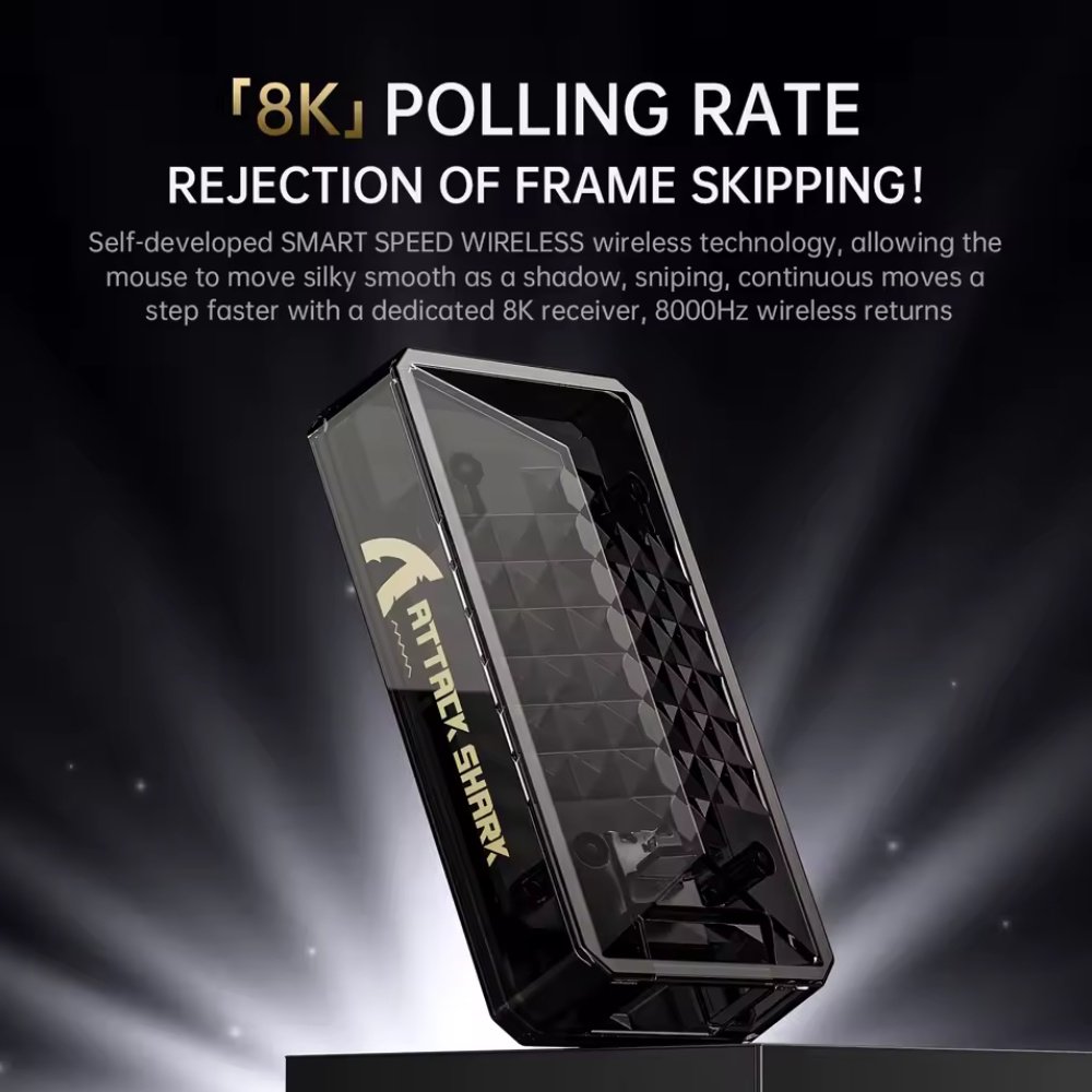 Миша Attack Shark X8 Pro PAW3950Pro 40000DPI 700IPS 60G 8000Hz Black, фото №6 Миша Attack Shark X8 Pro PAW3950Pro 40000DPI 700IPS 60G 8000Hz Black, фото №6