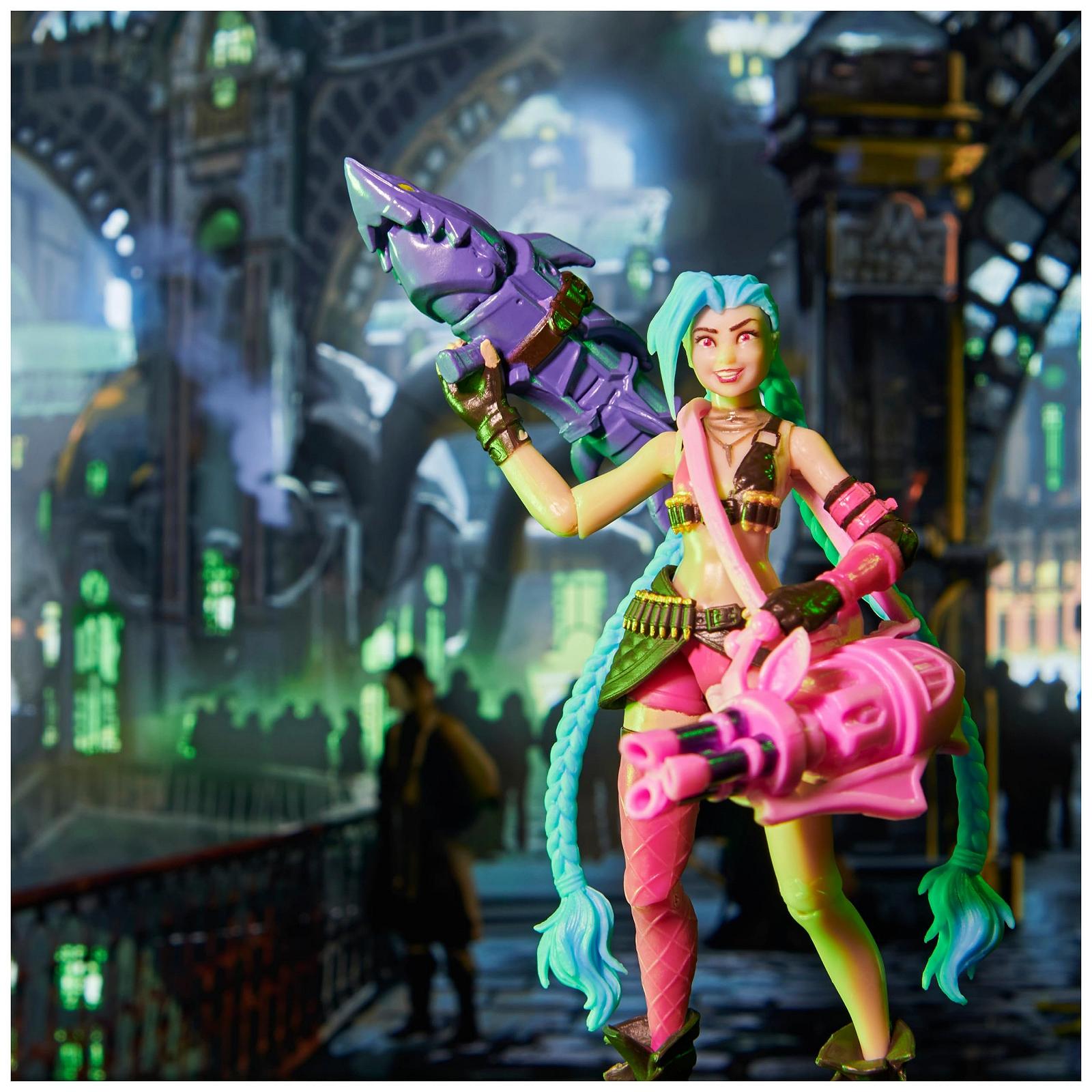 Фігурка League of Legends Jinx 10 см з 2 видами зброї (Bones & Peng-Peng) та виставковою базою, фото №4