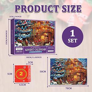 Пазл-адвент-календар Різдвяний 2025 1000 елементів 24 коробки synthetic.ua - Фото 1