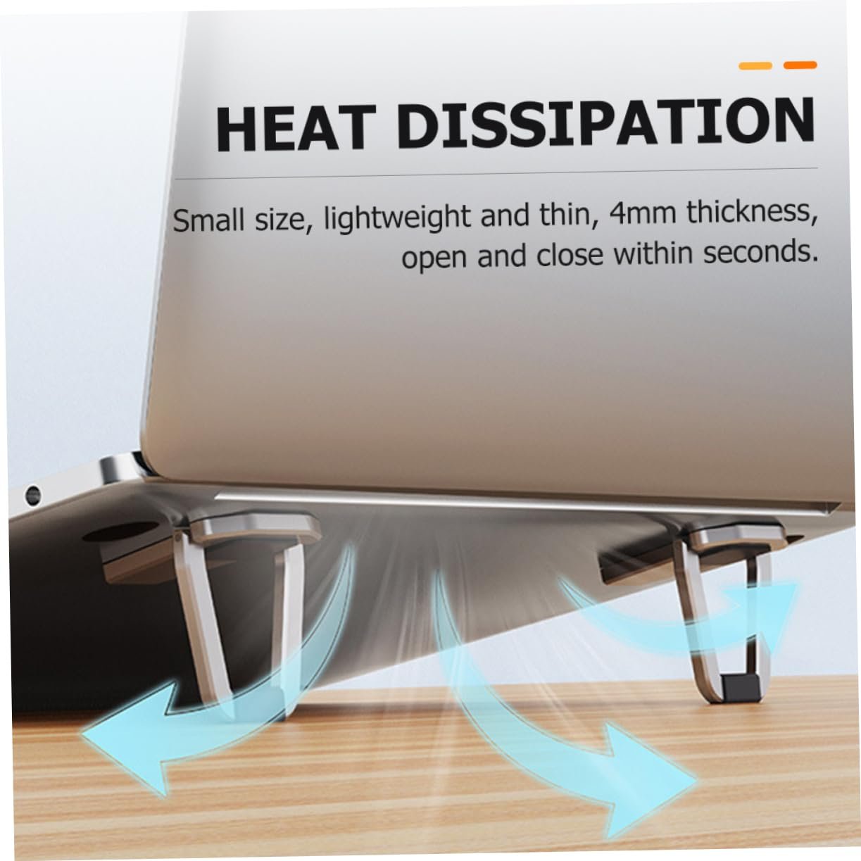 Підставка для ноутбука алюмінієва, регульована по висоті, портативна для циркуляції повітря, нековзкий дизайн, фото №8
