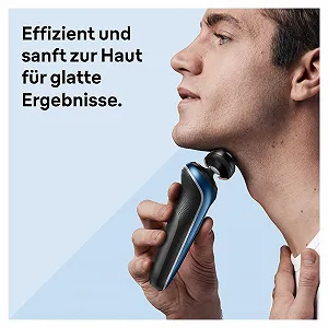 Електробритва Braun Series 6 61-B4500cs із насадкою-тримером для бороди SensoFlex зарядна станція вологе та сухе гоління Blue synthetic.ua - Фото 1