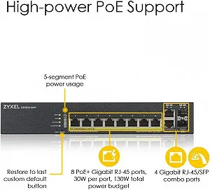 Коммутатор Zyxel GS1920-8HPv2 / Gigabit Ethernet PoE+ / С 8 бюджетными портами / 130 Вт и 2 гигабитными комбинированными портами цена на synthetic.ua - Фото 1 Коммутатор Zyxel GS1920-8HPv2 / Gigabit Ethernet PoE+ / С 8 бюджетными портами / 130 Вт и 2 гигабитными комбинированными портами synthetic.ua - Фото 1
