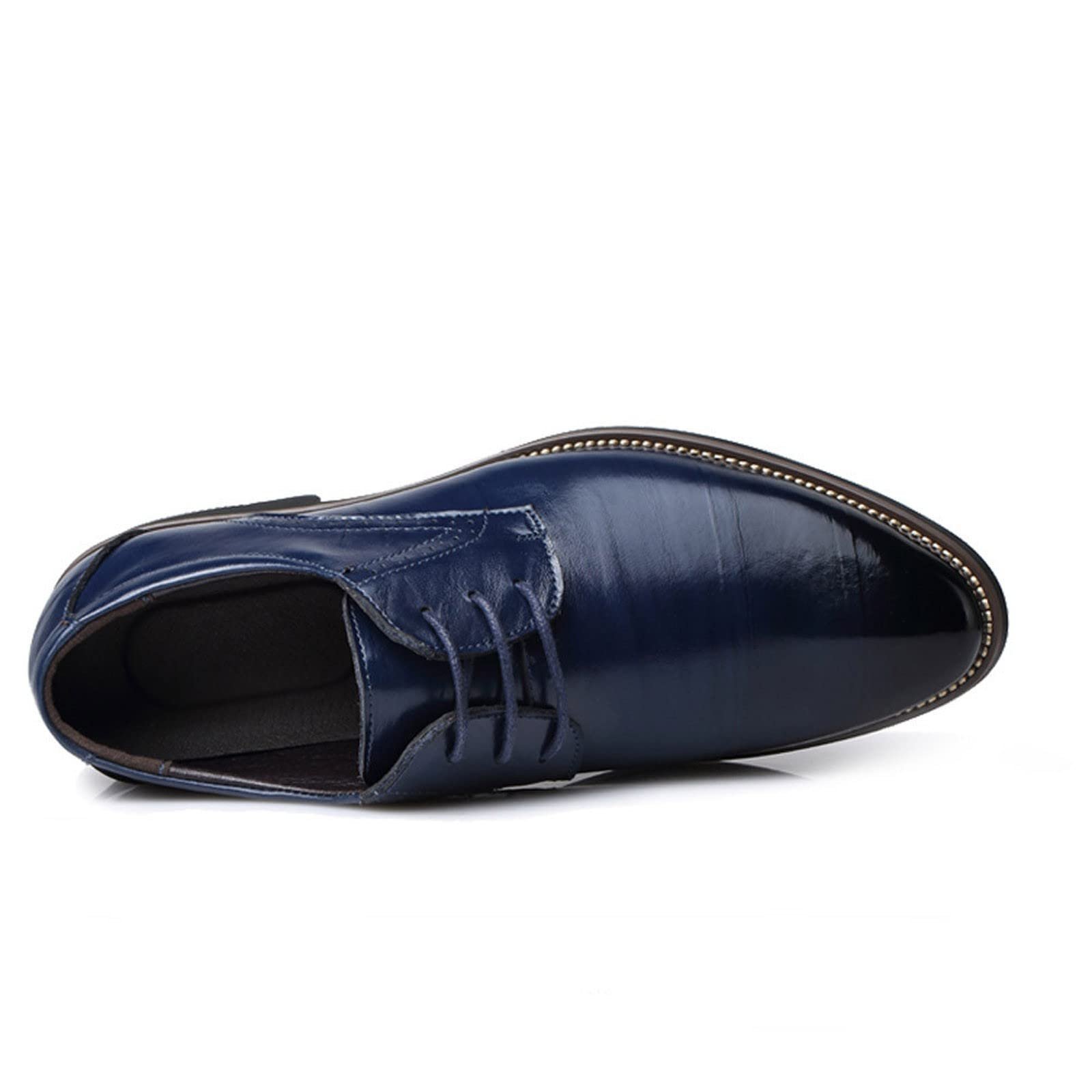 Туфли мужские Yowablo Classic Style Slip On из искусственной кожи на низкой резиновой подошве и блочном каблуке, фото №4