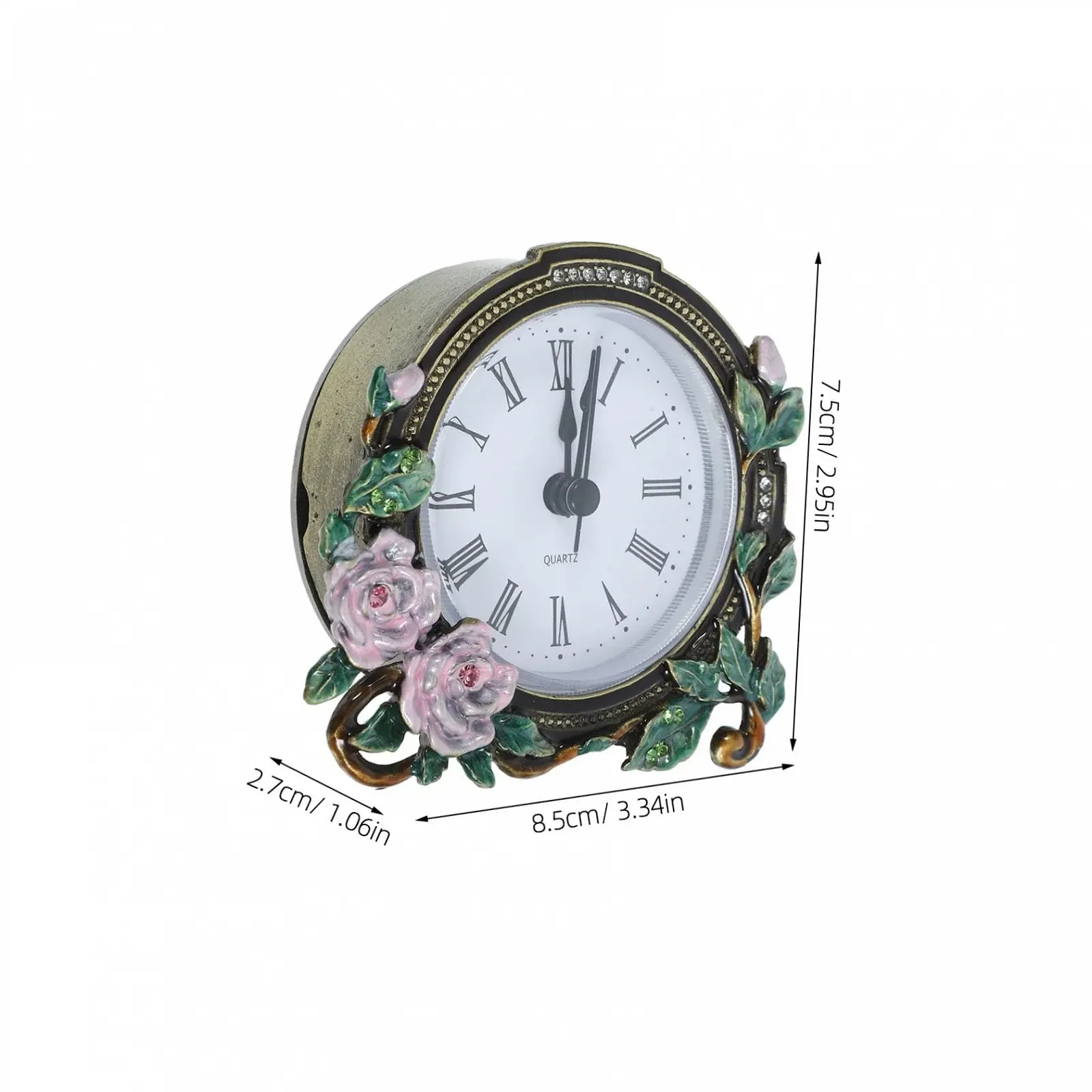 Настольные часы MUCKLILY Mini, винтажный ретро стиль, бесшумные, декоративные, маленькие для гостиной, офиса и спальни, классический дизайн, вечный аксессуар для дома, фото №2