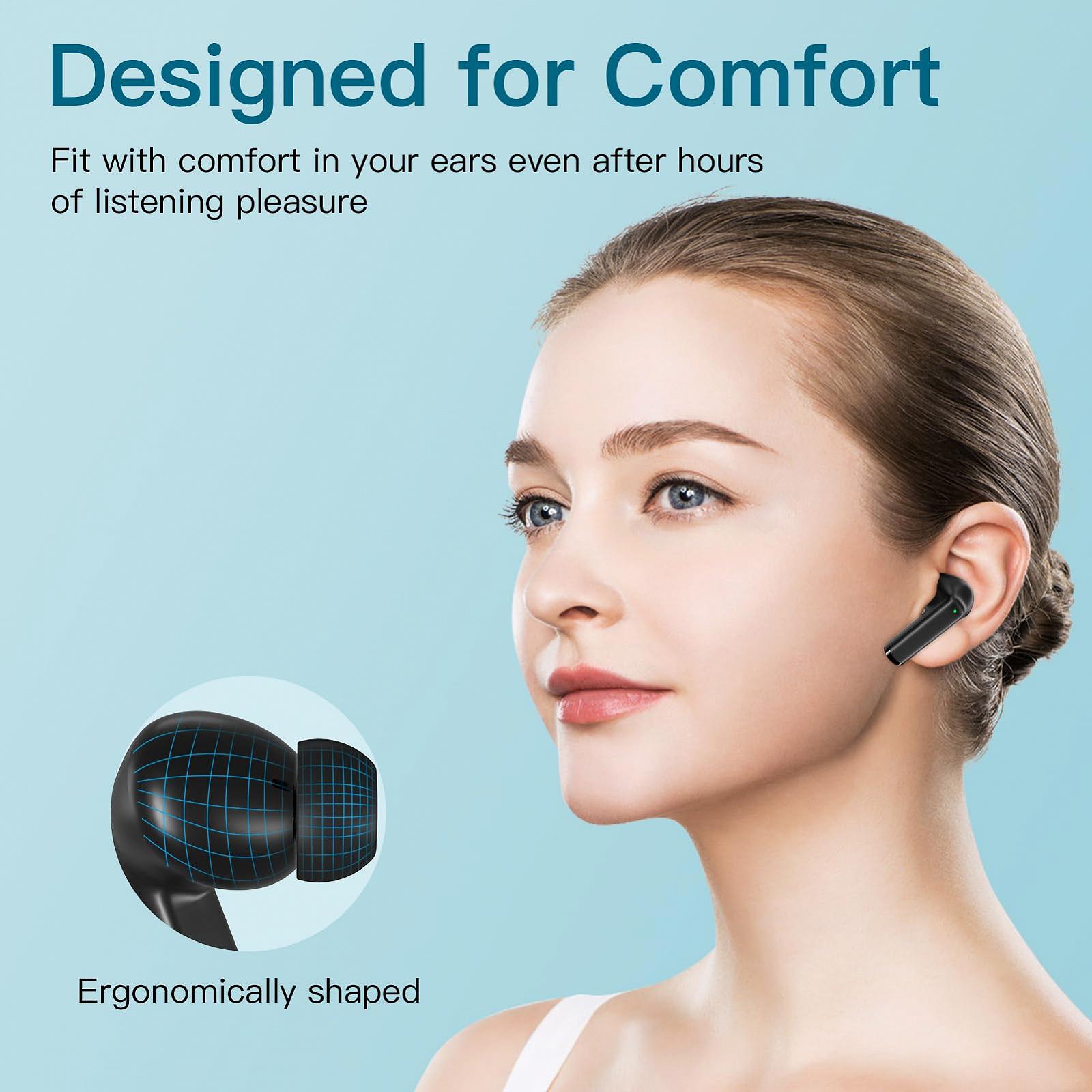 Наушники bakibo F18PRO Bluetooth 5.3 Вкладыши Беспроводные 4 микрофона IPX7 бас Черные, фото №6