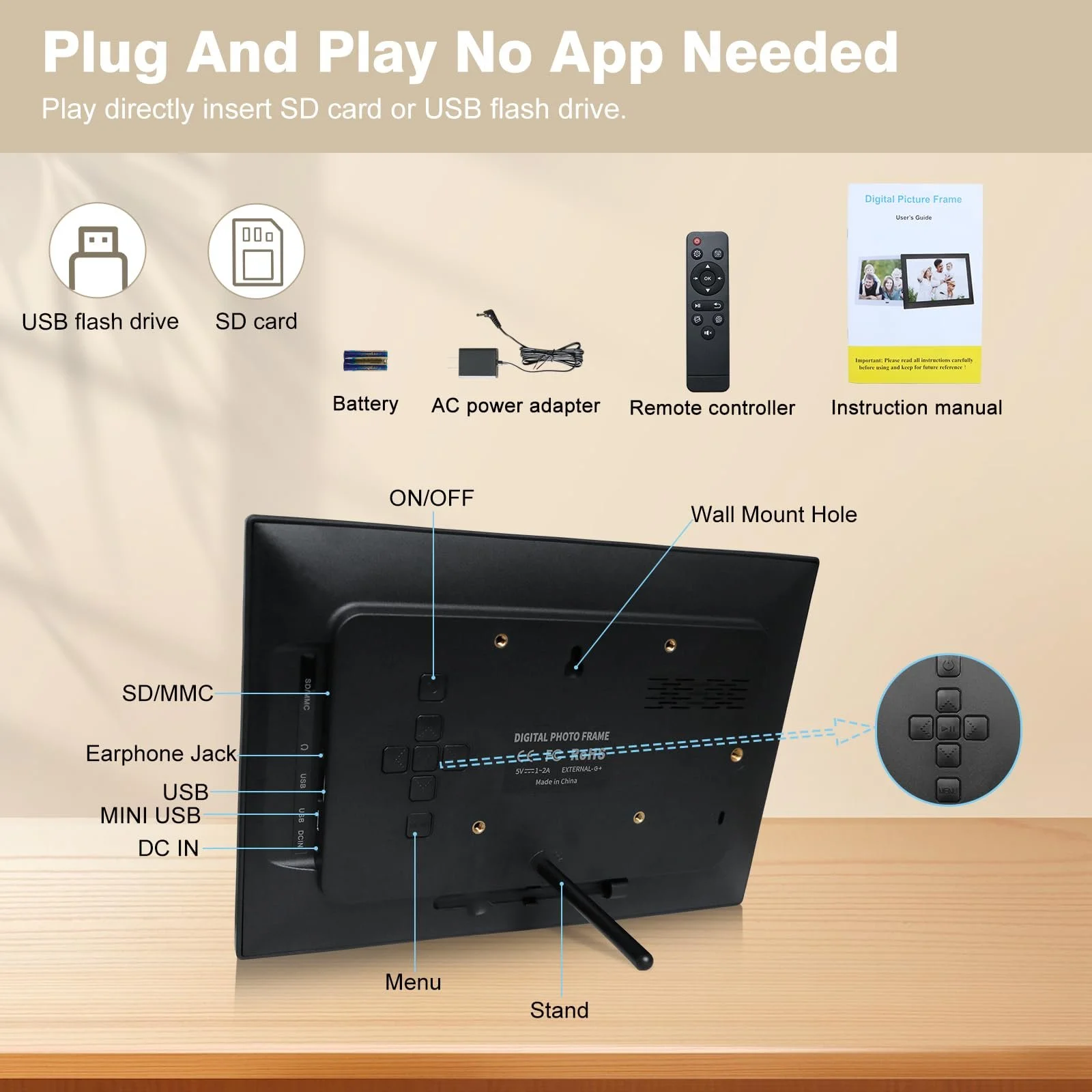 Цифровая фоторамка 10" 1280 x 800 IPS HD USB SD (Non WiFi), фото №5 Цифровая фоторамка 10" 1280 x 800 IPS HD USB SD (Non WiFi), фото №5