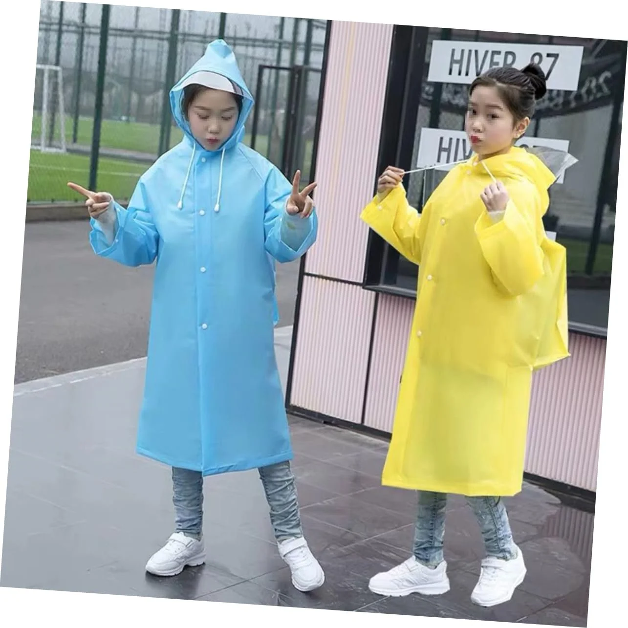 Пончо CALLARON 2 шт., дитяче, портативне, блакитне, фото №5