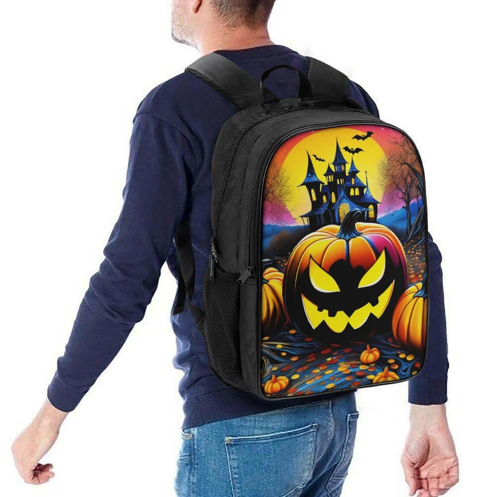 Шкільний рюкзак DPEOANEBN Pumpkin Halloween Дитячий для хлопчиків дошкільного та молодшого шкільного віку 40 x 28 x 16 см, Стиль, фото №5