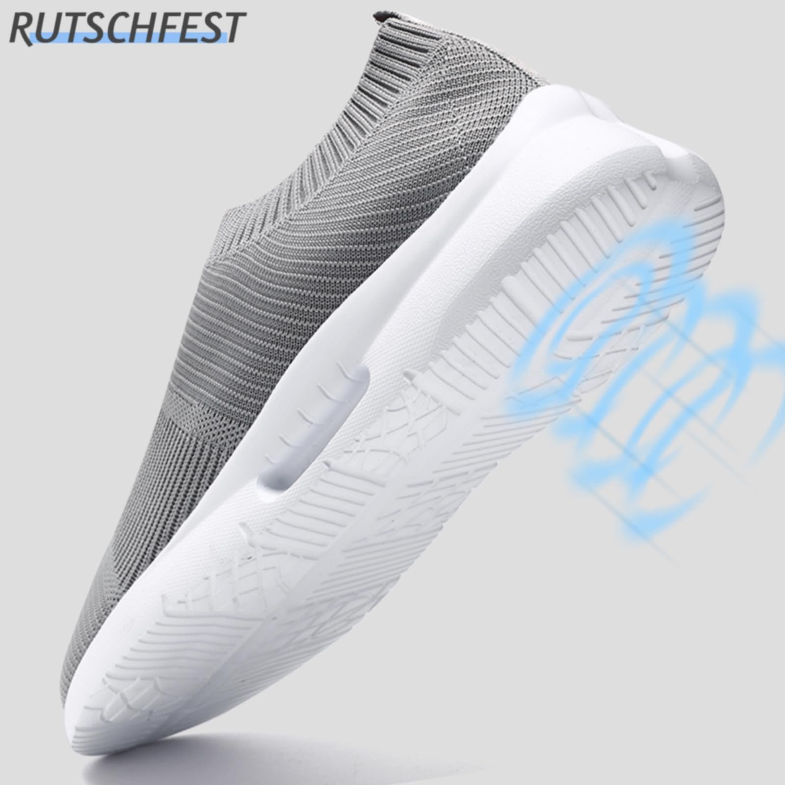 Кросівки JUEQIBAA Без шнурків Чоловічі спортивні Легкі кросівки для ходьби Дорожні бігові кросівки Дихаючі кросівки для пробіжок Спортивні кросівки, фото №4