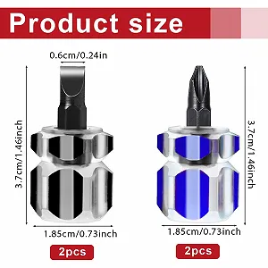 Набір коротких викруток Mabor міні 0,6 см шліц та Phillips 4 шт чорно-синій synthetic.ua - Фото 1