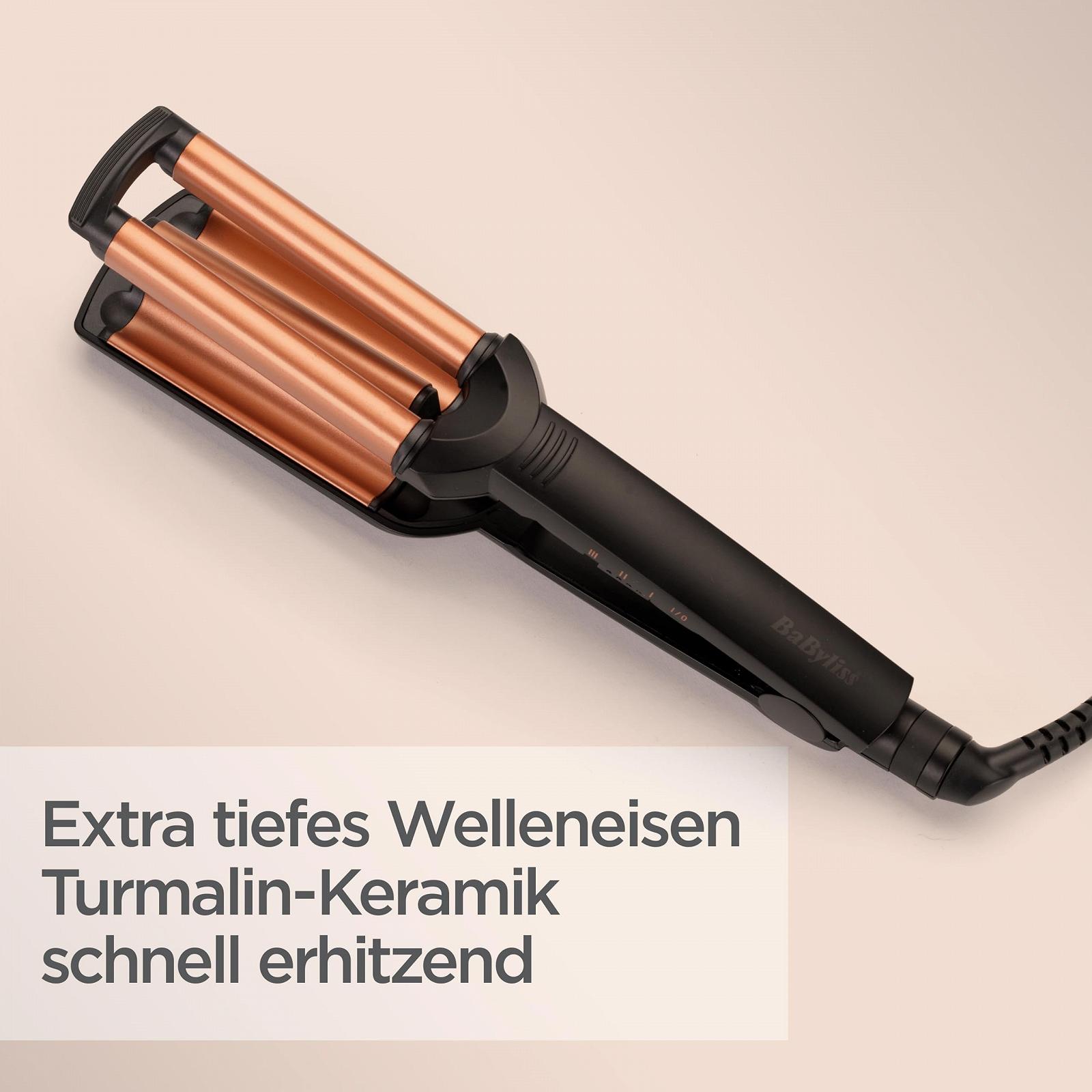 Плойка-хвиля BaByliss Deep Waves W2447E 160°C-200°C Чорна з золотом, фото №5 Плойка-хвиля BaByliss Deep Waves W2447E 160°C-200°C Чорна з золотом, фото №5
