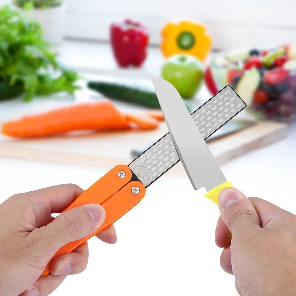 Точилка для ножів алмазна складана двостороння 400/600 грит Жовта, фото №5