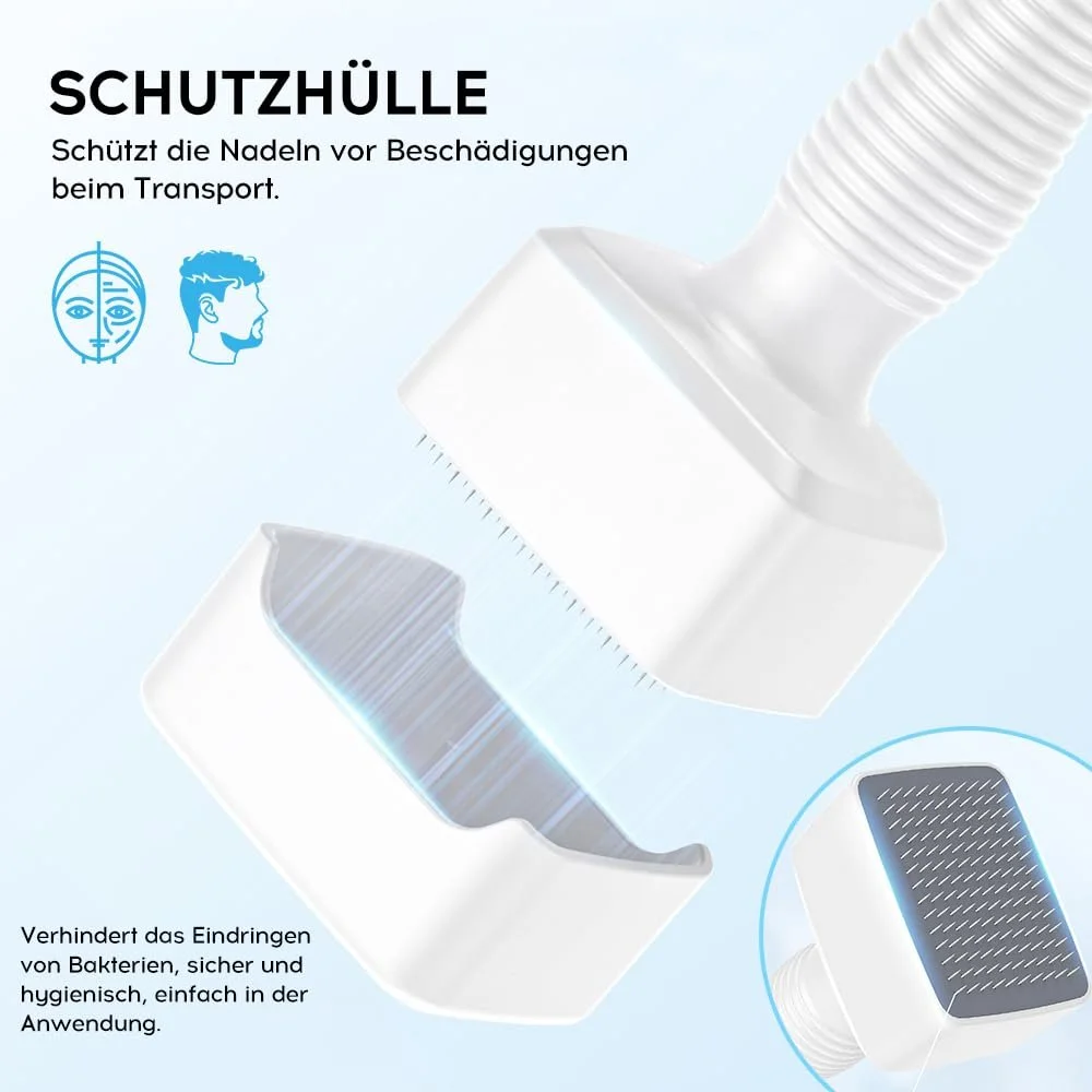 Дерма-штамп Регульований, 140 титанових мікроголок для волосся, бороди, обличчя та тіла, фото №4