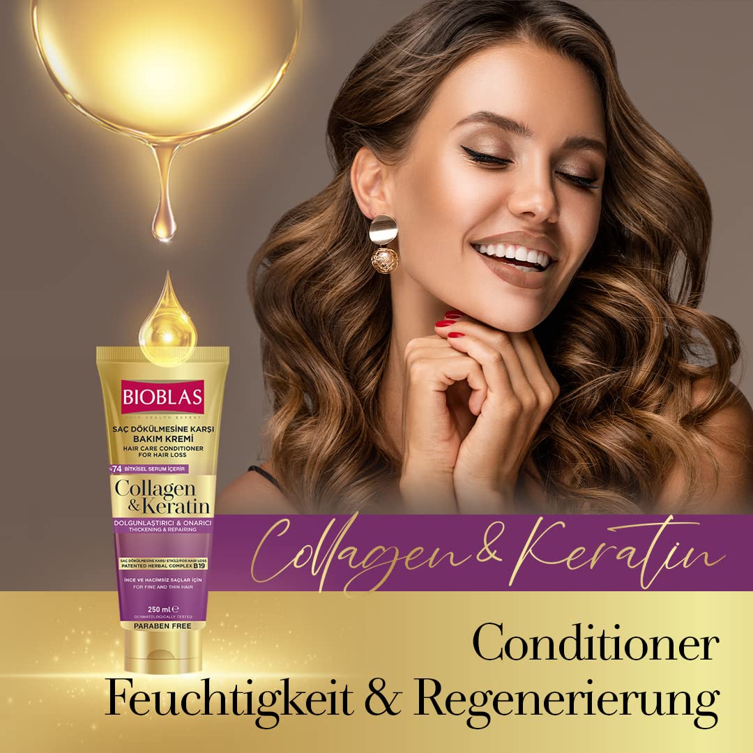 Кондиционер BIOBLAS Hair Care Collagen & Keratin для очень тонких волос 250 мл, фото №2