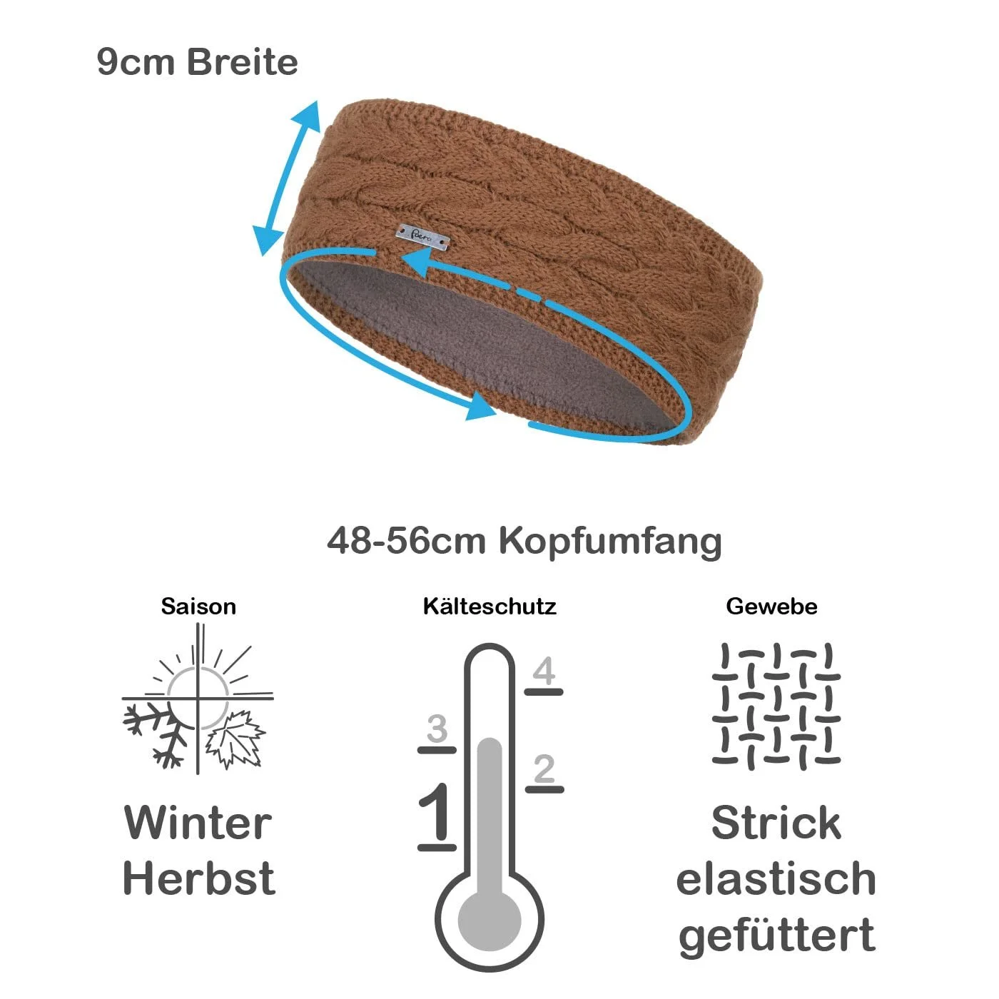 Пов'язка на голову Faera В'язана Об'ємна Осіння Зимова, фото №3