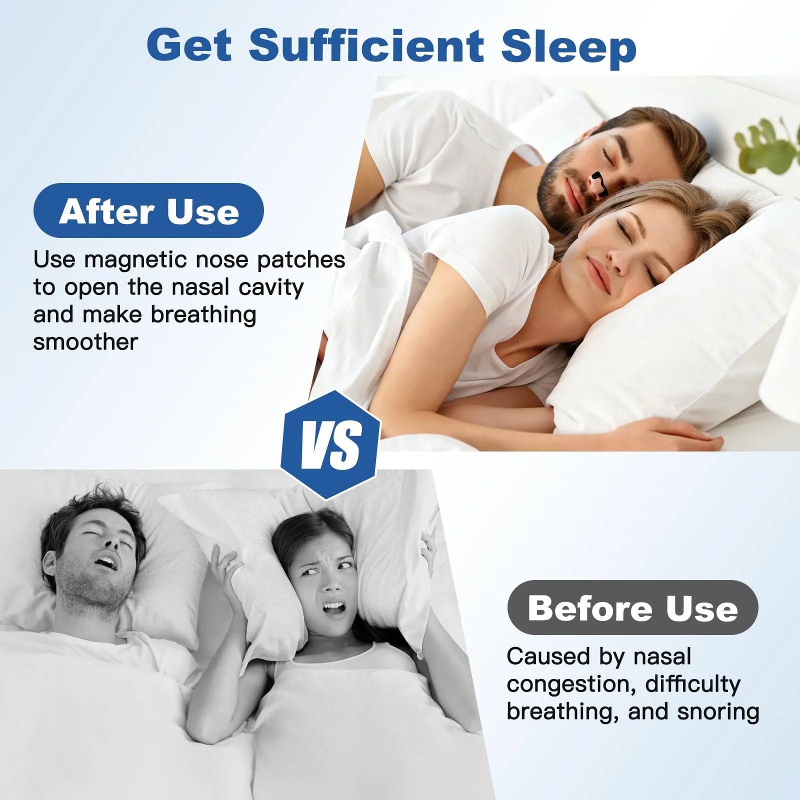 Смужки на ніс магнітні 60 шт (30 пар) проти хропіння для покращення дихання та сну, фото №4