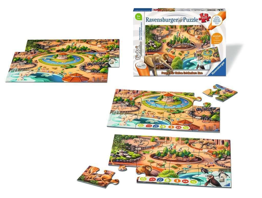 Пазл Ravensburger tiptoi Puzzle for Little Explorers: Zoo 00051 2 x 12 элементов от 3 лет, фото №5 Пазл Ravensburger tiptoi Puzzle for Little Explorers: Zoo 00051 2 x 12 элементов от 3 лет, фото №5