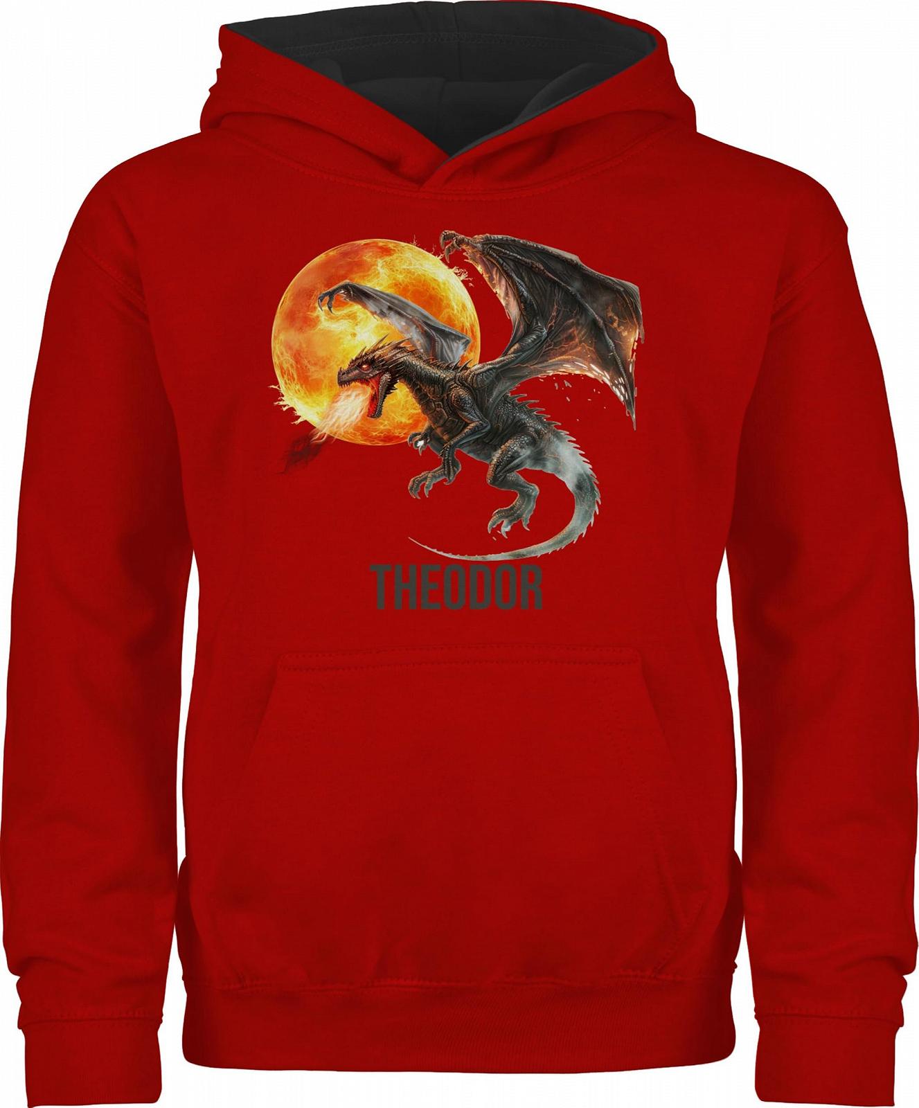 Джемпер Shirtracer Дитяча Толстовка для хлопчиків і дівчаток - Вогняний Дракон з Іменем, фото №1