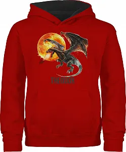 Джемпер Shirtracer Дитяча Толстовка для хлопчиків і дівчаток - Вогняний Дракон з Іменем - Фото 1