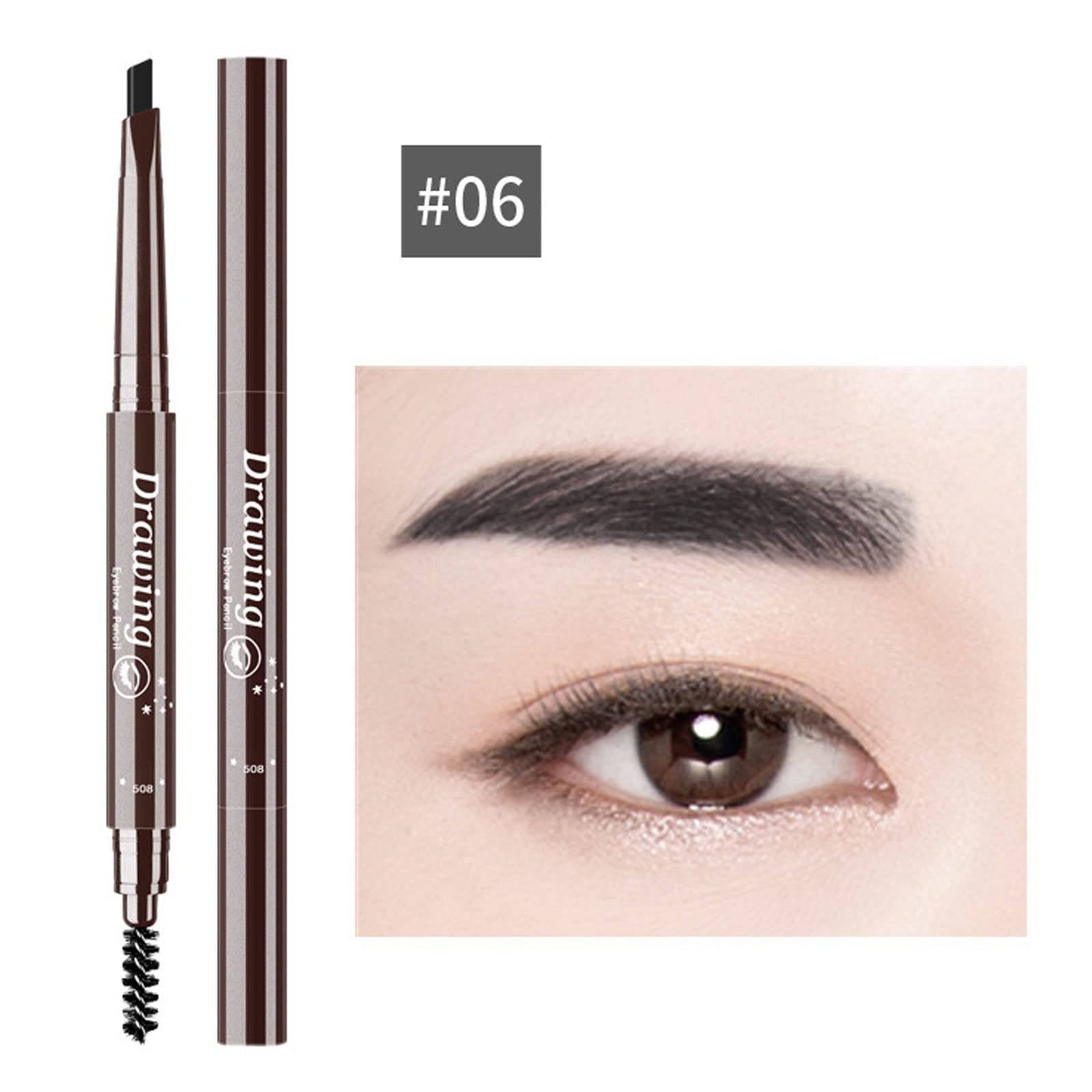 Олівець для брів Wax Headed Triangle Eyebrow One Word для початківців натуральний зручний у використанні з щіточкою для брів (F, один розмір), фото №3