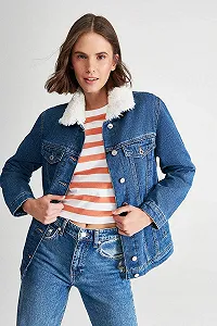 Жіноча джинсова куртка MAVI KARLA Indigo Sherpa Gold Icon - S synthetic.ua - Фото 1