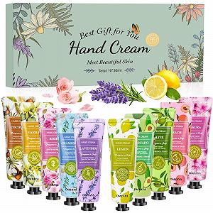 Крем для рук набор Mini Подарочный набор кремов для рук 10 x 30 мл Ароматизированные кремы для рук и ног для женщин Увлажняющий крем для сухой и потрескавшейся кожи рук Маленький подарок для женщин Рождественский и подарок на день рождения - Фото 1
