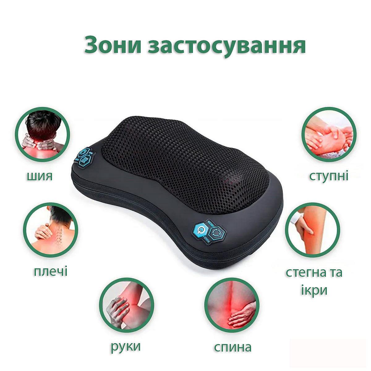 Массажная роликовая подушка, инфракрасный массажер для спины и шеи Zabobon (ZM-P002), фото №5