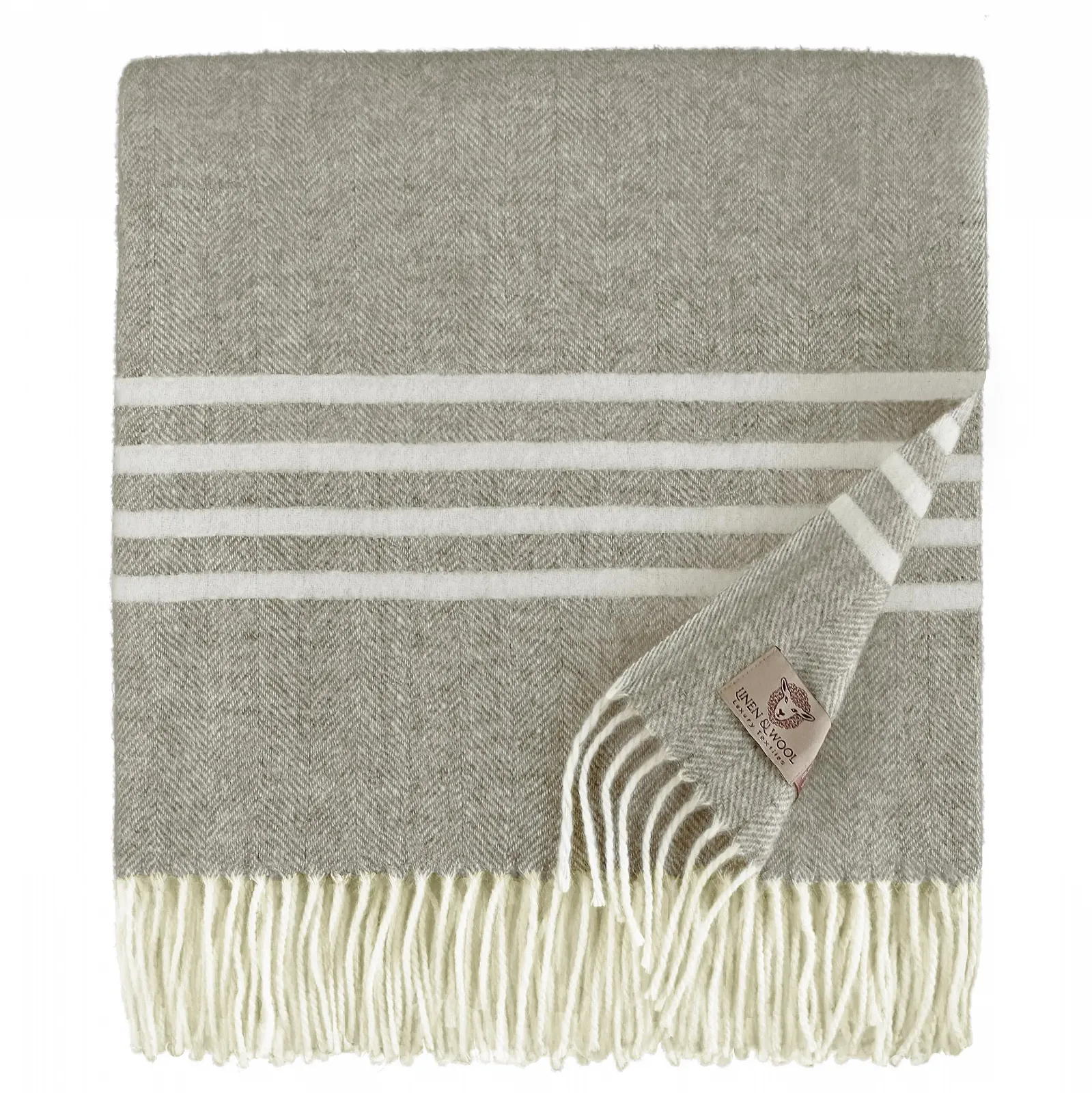 Плед Вовна мериноса Linen & Cotton Brooklyn Коричневий Натуральний (140 x 200 см), фото №1