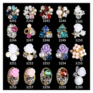 Украшение для ногтей Цветы розы со стразами 3D, 200 шт. synthetic.ua - Фото 1