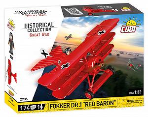 Spielzeig COBI Building Blocks Construction Aeroplane Fighter Jet Fokker Dr.1 Red Baron 2986 synthetic.ua - Фото 1