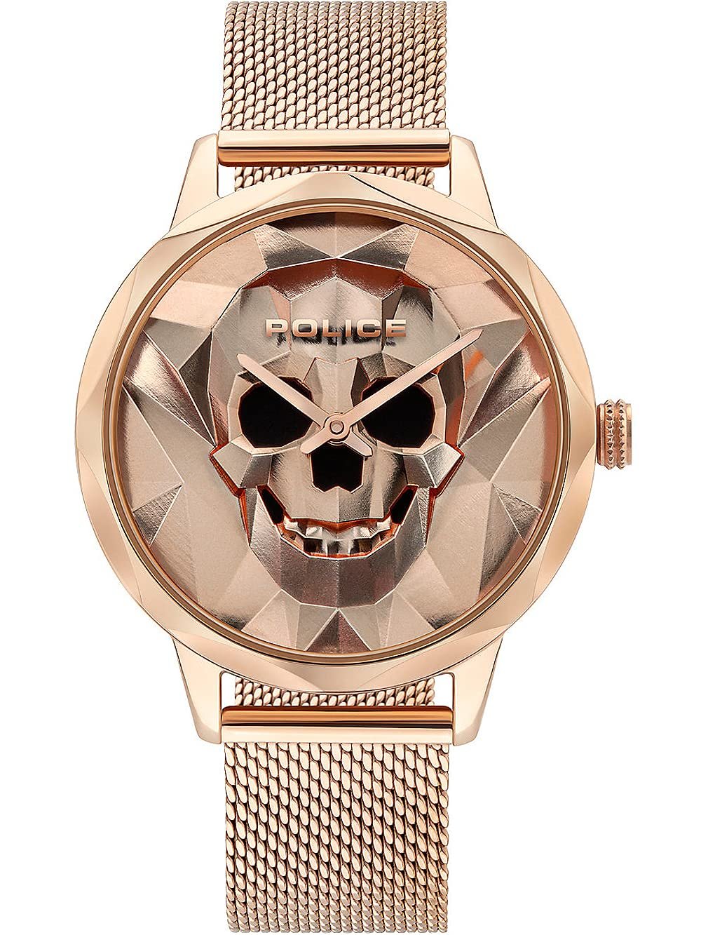 Женские аналоговые кварцевые часы Police PL16074MSR.32MM, розовое золото, браслет, фото №1