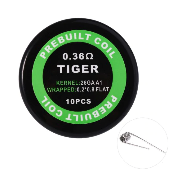 Набор спиралей для Бака PREBUILT Coil Tiger Kanthal 0.36 ohm, фото №1