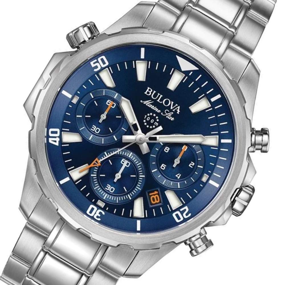Хронограф Bulova Marine Star 96B256, сталь, синий циферблат, фото №2