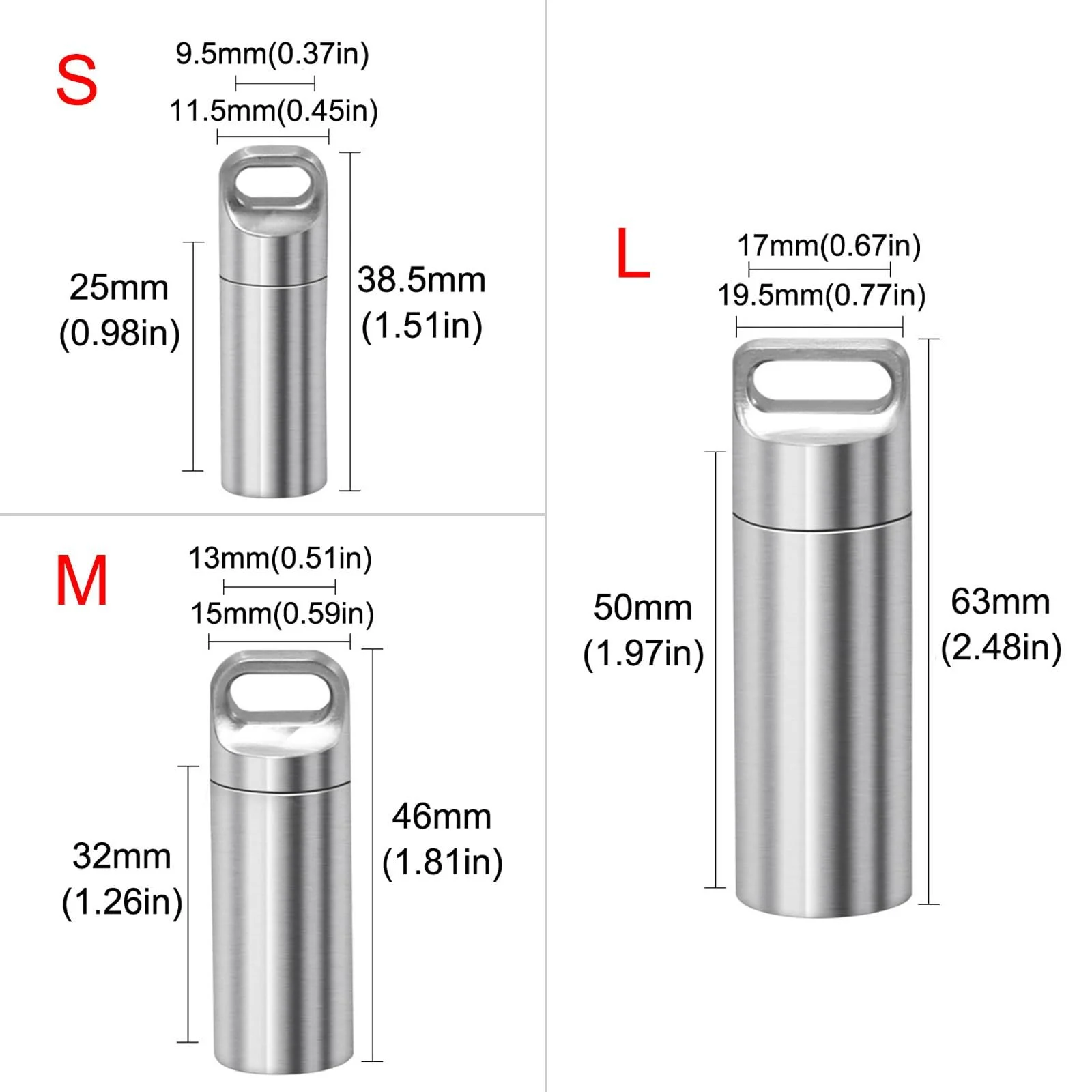 Футляр для таблеток TONYFY Портативний водонепроникний, титановий сплав, матовий M, фото №4