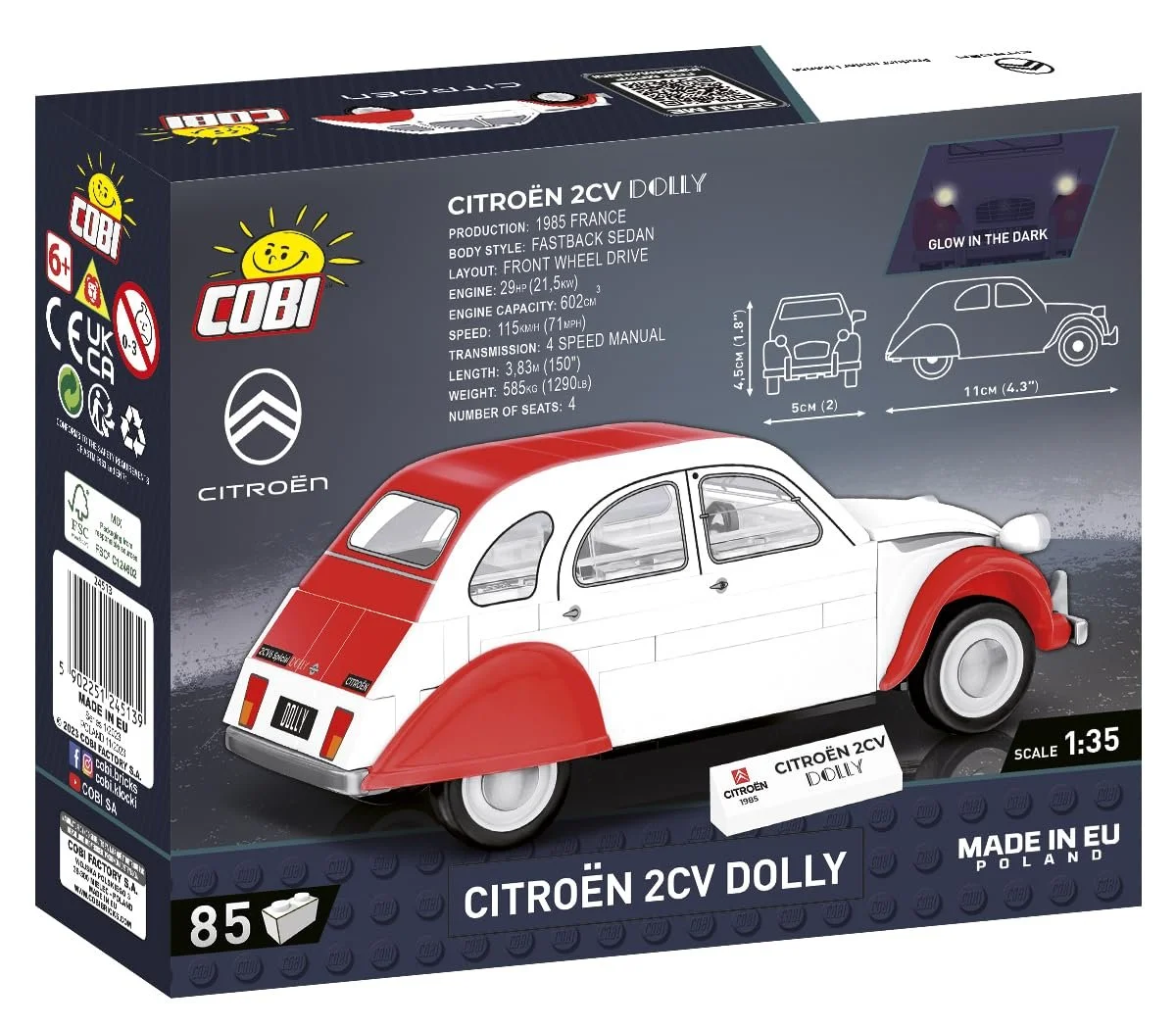 Конструктор COBI Citr""oen 2CV Dolly Красный и Белый, фото №6