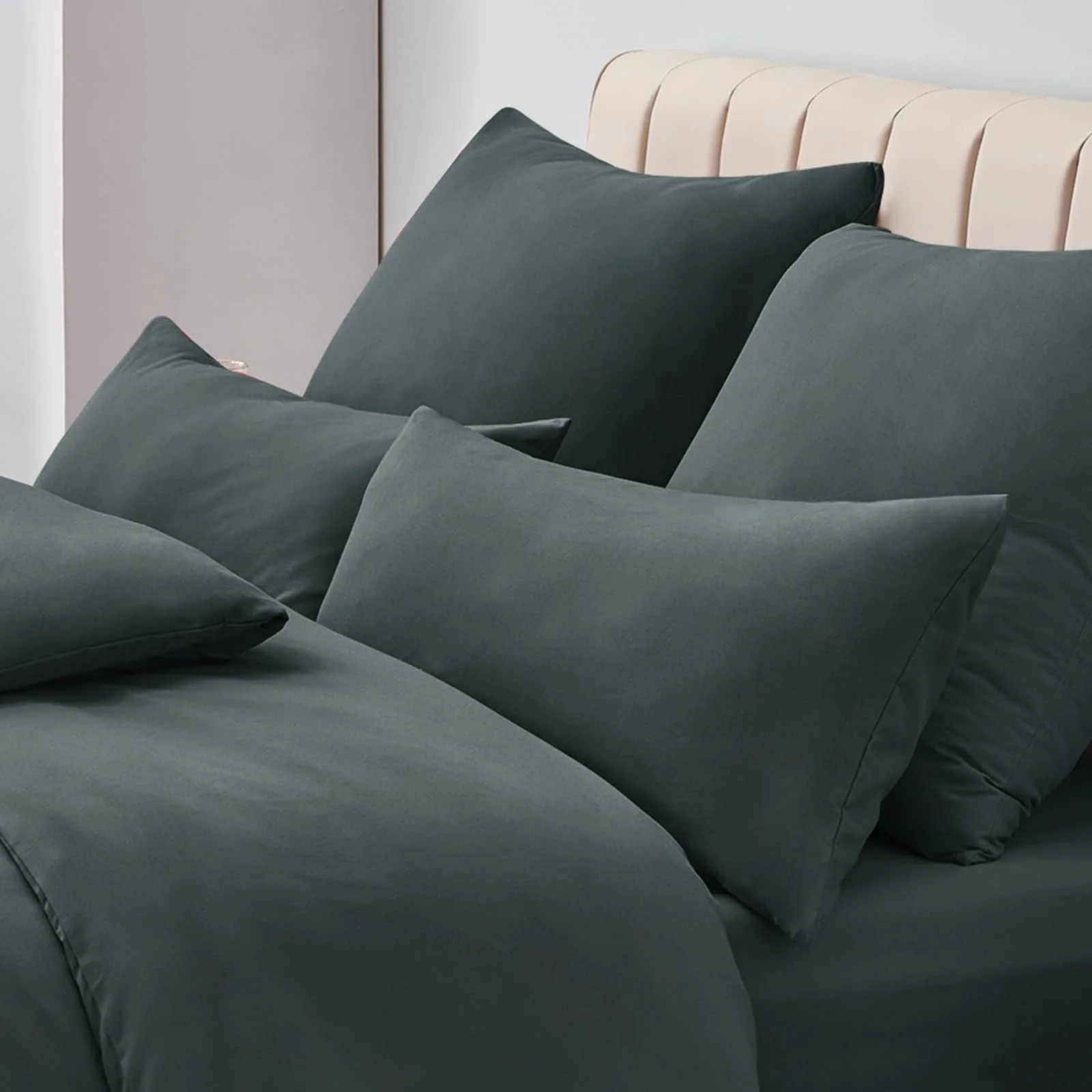 Наволочка Aisbo 40 x 80 см, Набір з 2 штук, Антрацит, з м'якою мікрофібровою застібкою-блискавкою, фото №3 Наволочка Aisbo 40 x 80 см, Набір з 2 штук, Антрацит, з м'якою мікрофібровою застібкою-блискавкою, фото №3