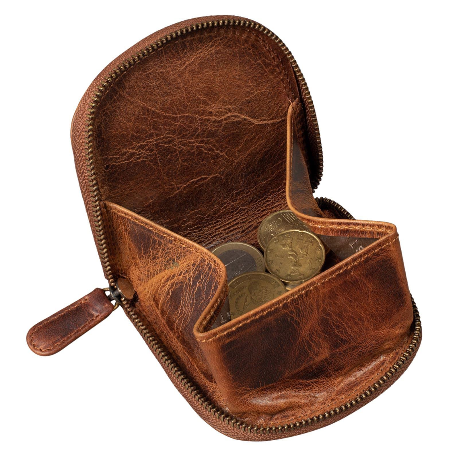 Кошелек для монет STILORD Cash Viennese Box из винтажной кожи, на молнии, тонкий мини-кошелек, маленький кошелек-шейкер, из натуральной кожи, фото №5