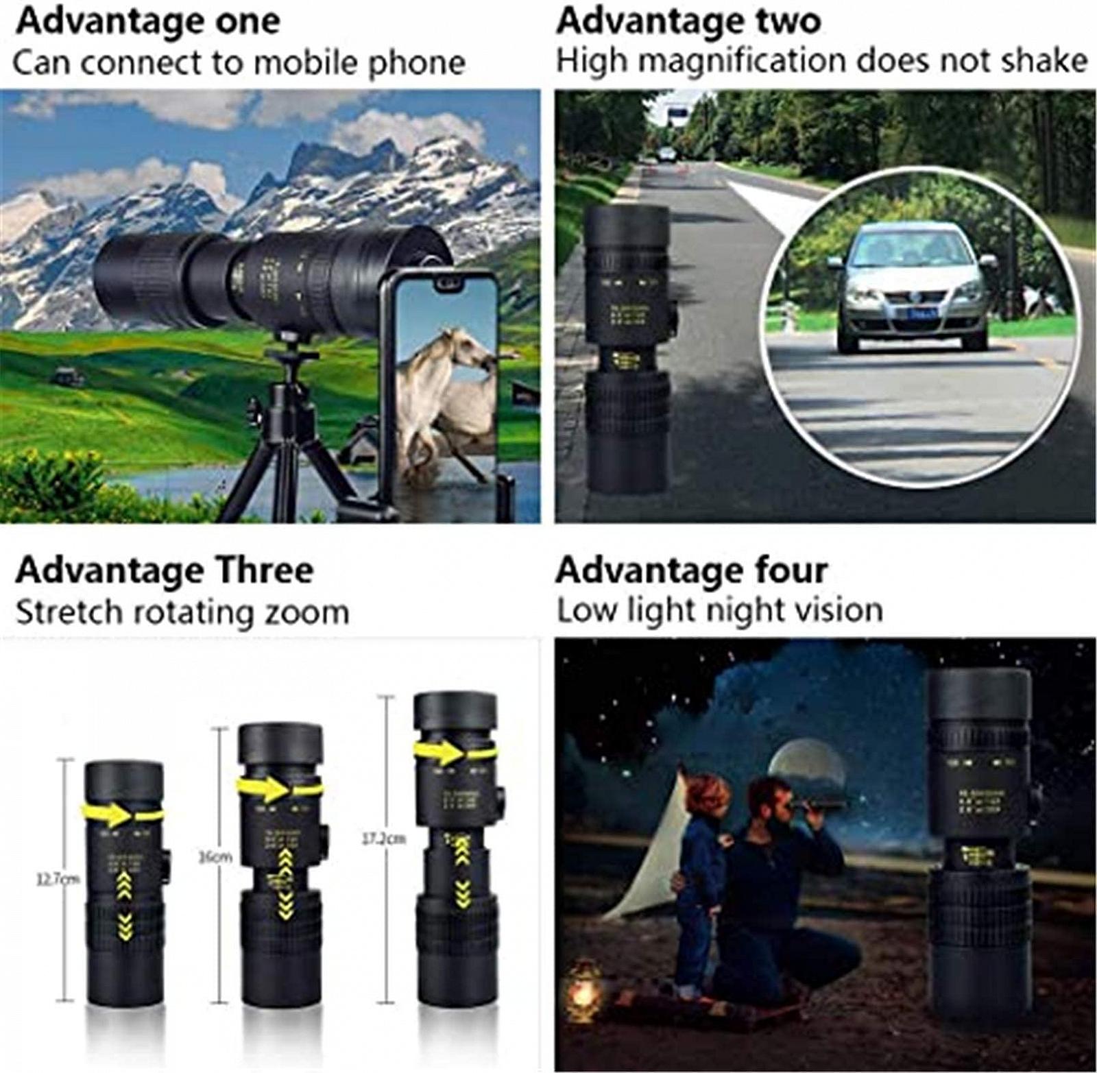 Подарунок Gift Super-Telezoom-Монокуляр 10–300x40 мм 4K кольоровий, фото №3