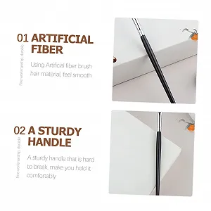 Пензель Angoily Eyeliner Дерев'яна Плоска Голівка Тонкий Наконечник Коричневий synthetic.ua - Фото 1