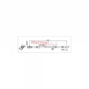Тормозной шланг METZGER 4111685 для TOYOTA, передняя ось слева - Фото 1