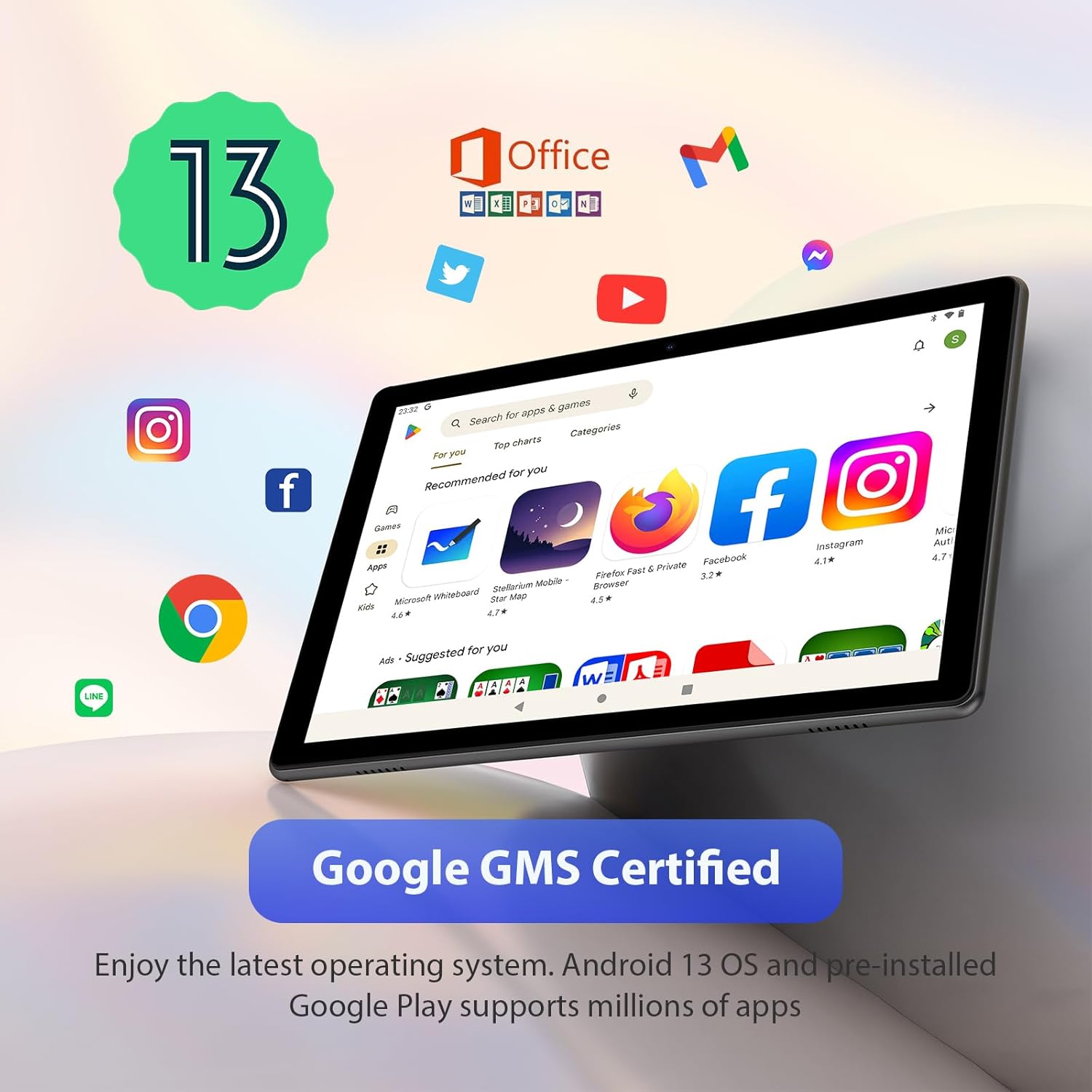 Планшет 10.1" MAXLEGEN Y121 8+11/128Gb 8 ядер Android 13 8000 mAh Сірий, фото №2