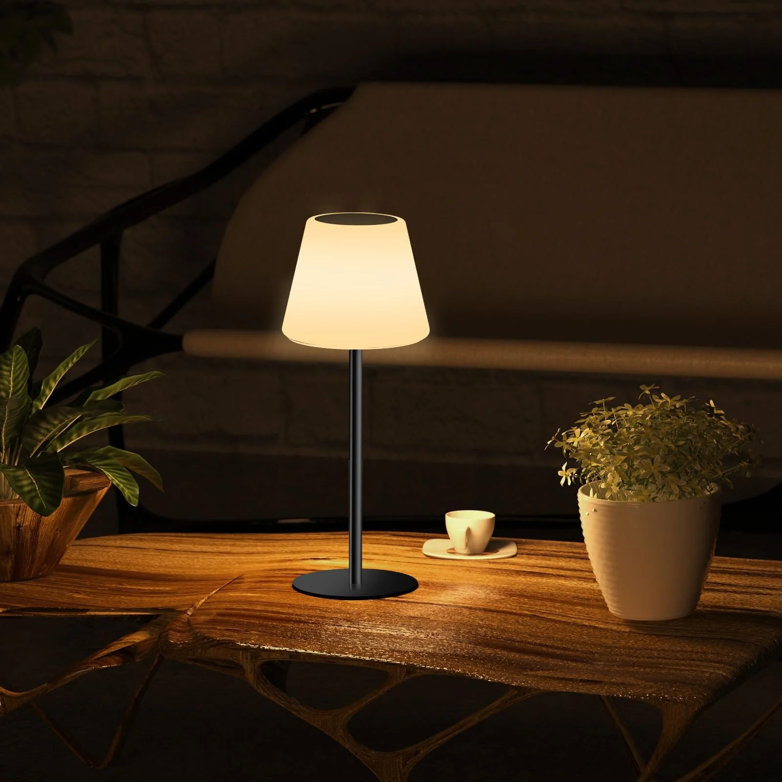 Настільна лампа Solar Outdoor Lamp акумуляторна LED бездротова з регулюванням яскравості Warm White + RGB та датчиком світла, фото №8