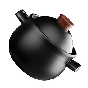 Кастрюля для тушения Toyvian керамическая с крышкой термостойкая для газовых плит большая - Фото 1