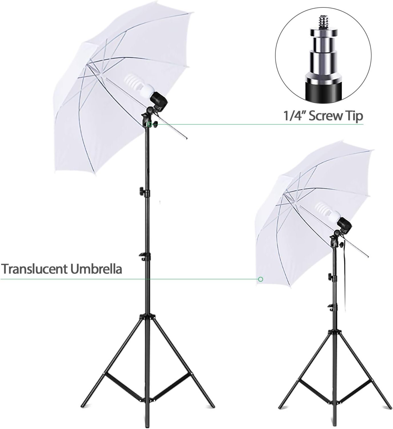 Студійний комплект Andoer D9340EU / 50x70 см софтбокс / Лампа 45 Вт, 5500K / Регульована стійка до 2 м / Чорний, фото №7 Студійний комплект Andoer D9340EU / 50x70 см софтбокс / Лампа 45 Вт, 5500K / Регульована стійка до 2 м / Чорний, фото №7
