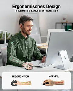 Миша Acer Бездротова, Перезаряджувана 2.4 GHz Вертикальна з 3 DPI, 6 Кнопками synthetic.ua - Фото 1