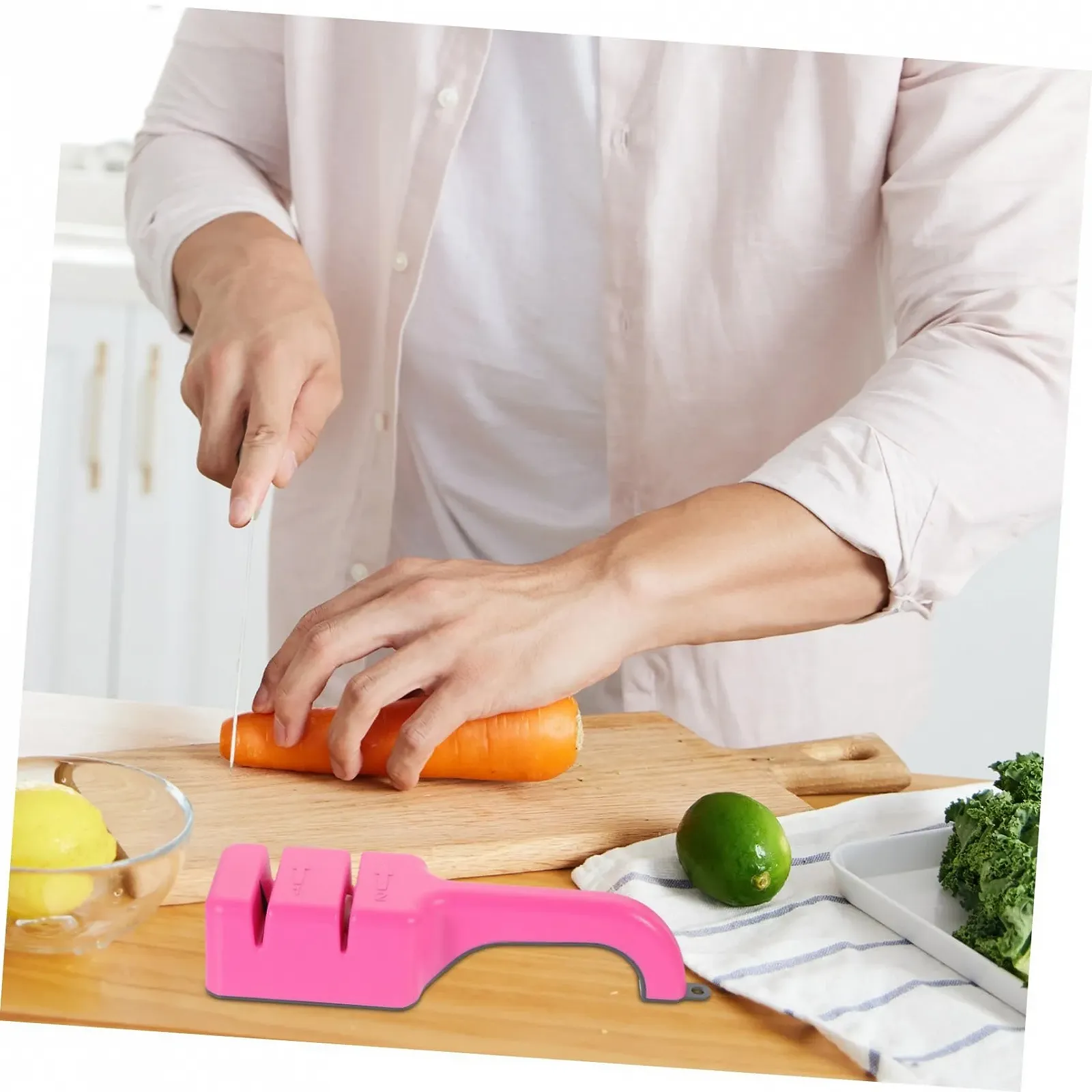 Точилка для ножей кухонная 2-ступенчатая портативная износостойкая, фото №5