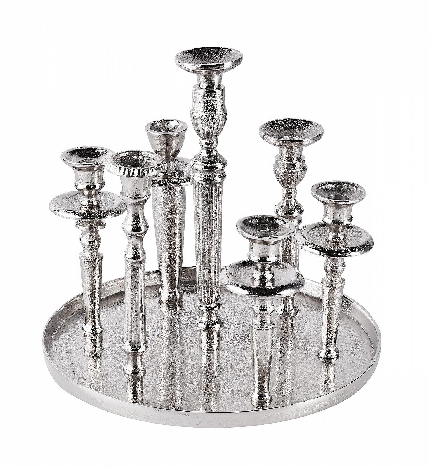 Свічник MichaelNoll 7 Arms Aluminium Silver Raw 30 x 30 x 35 см, фото №1