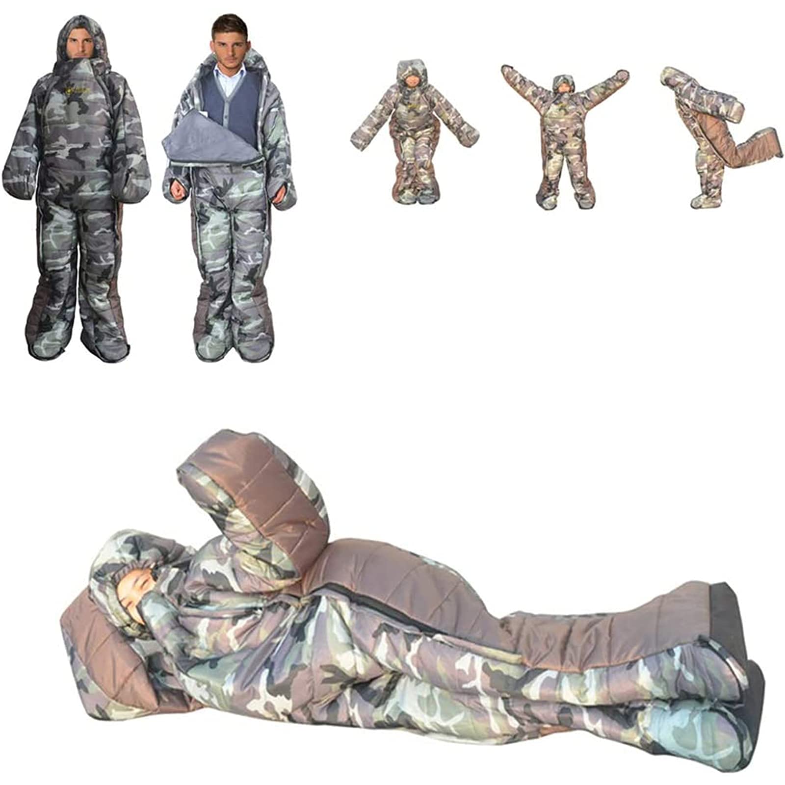 Спальний мішок MYVVKIA Schlafsackanzug легкий 3–4-сезонний з руками та ногами, фото №7