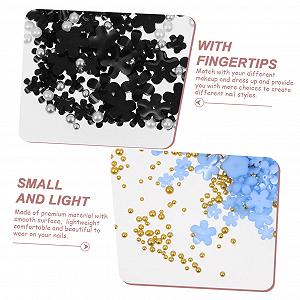 Украшения для ногтей FRCOLOR 5 шт Цветы для декора ногтей Сменные украшения для ногтей Серебряные бусины synthetic.ua - Фото 1