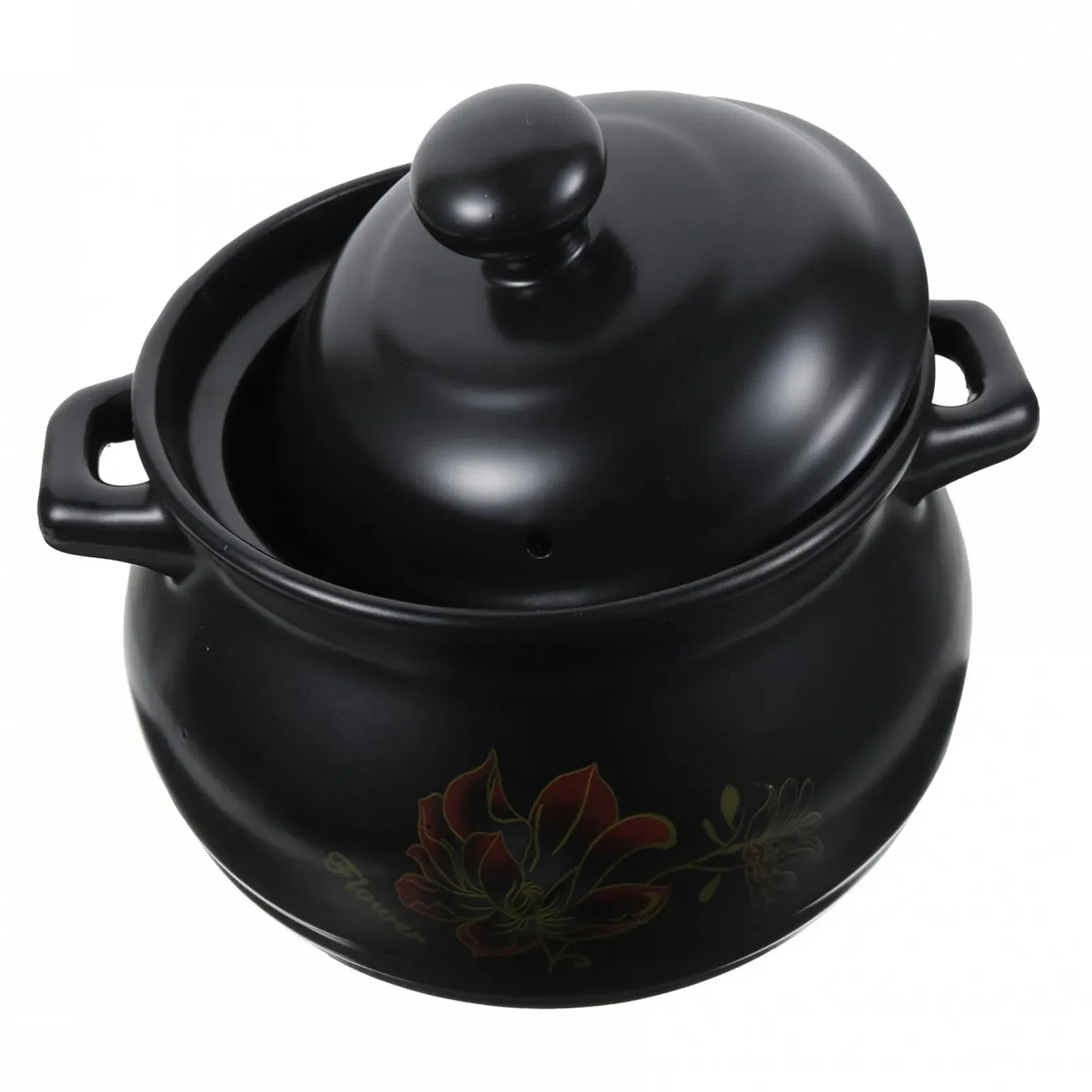 Кастрюля керамическая Cabilock 2 л для тушения с крышкой черная, фото №1 Кастрюля керамическая Cabilock 2 л для тушения с крышкой черная, фото №1